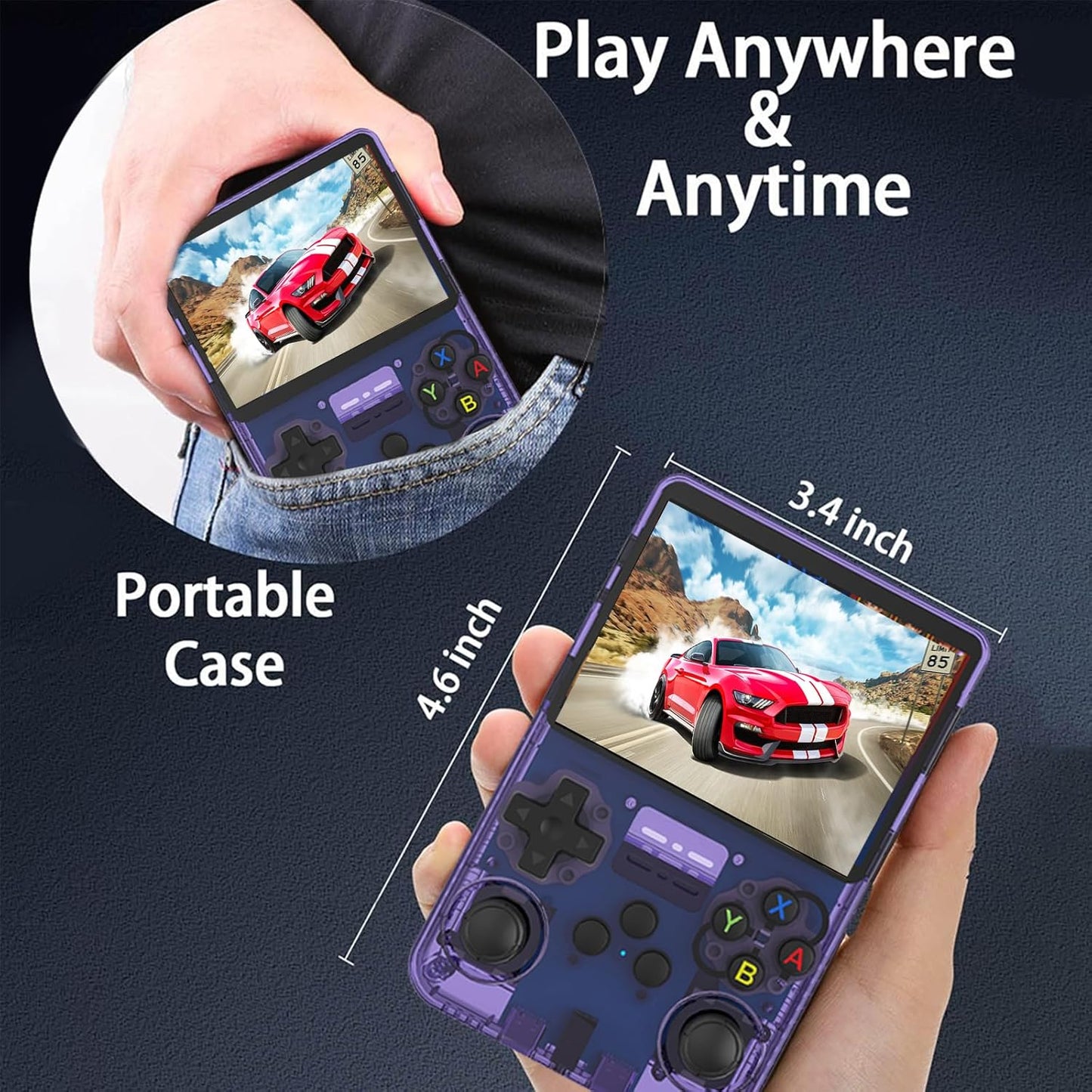 Cubonic Xplore R36S ORIGINAL Dual RAM Chips Handheld Gaming Console with|Dual Analog Stick Control,3.5" HD Display & Expandable Storage Through TF/SD card (OG Model)