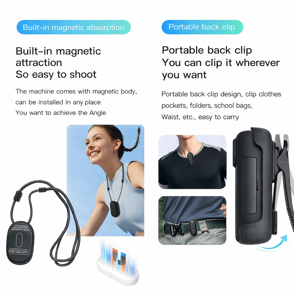 Cubonic Microx 4K Thumb Size Body Camera for Sports & Action|Wifi|App Control|800mah Battery|Upto90min backup|Magnetic Attachment  for Indoor/Outdoor