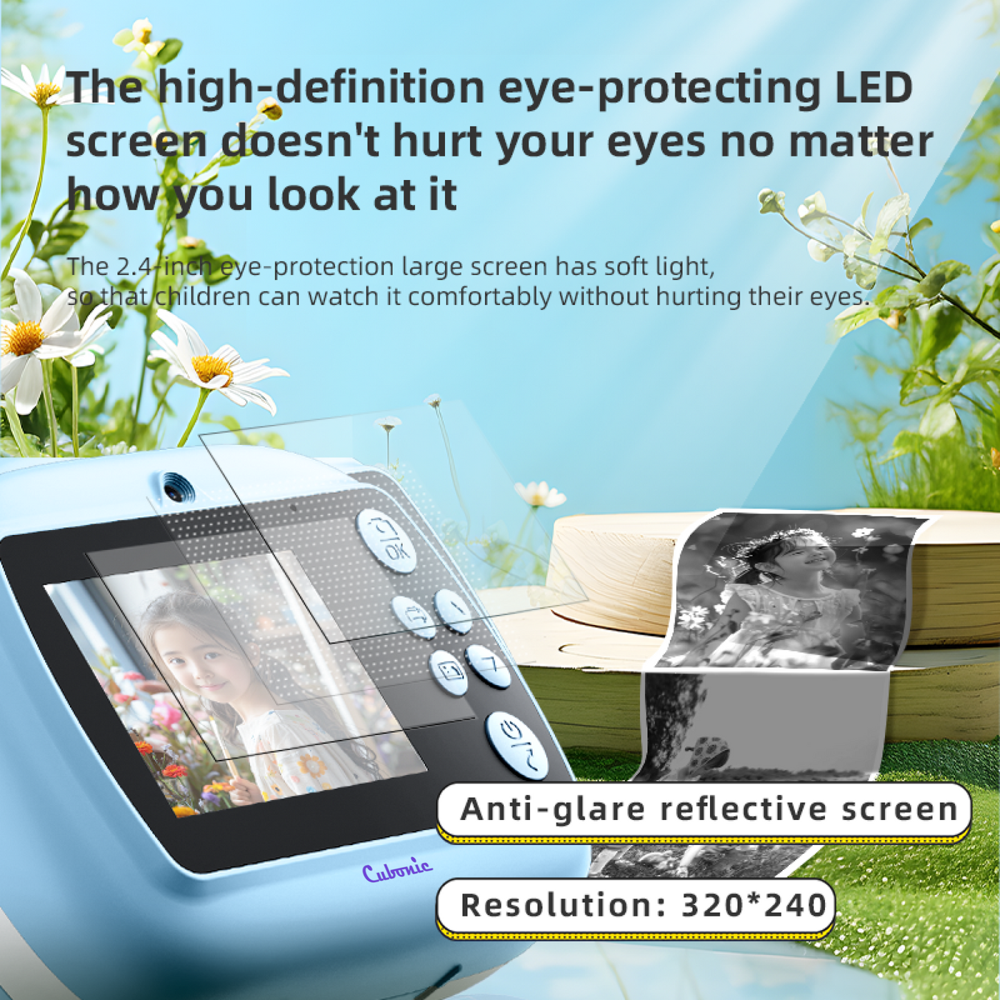 Cubonic Instant PiccoPrint 48MP Digital Camera for Kids with 3 Rolls Print Paper, Portable Toy for Girls & Boys, Perfect Birthday Gift for Toddlers Kids & Children