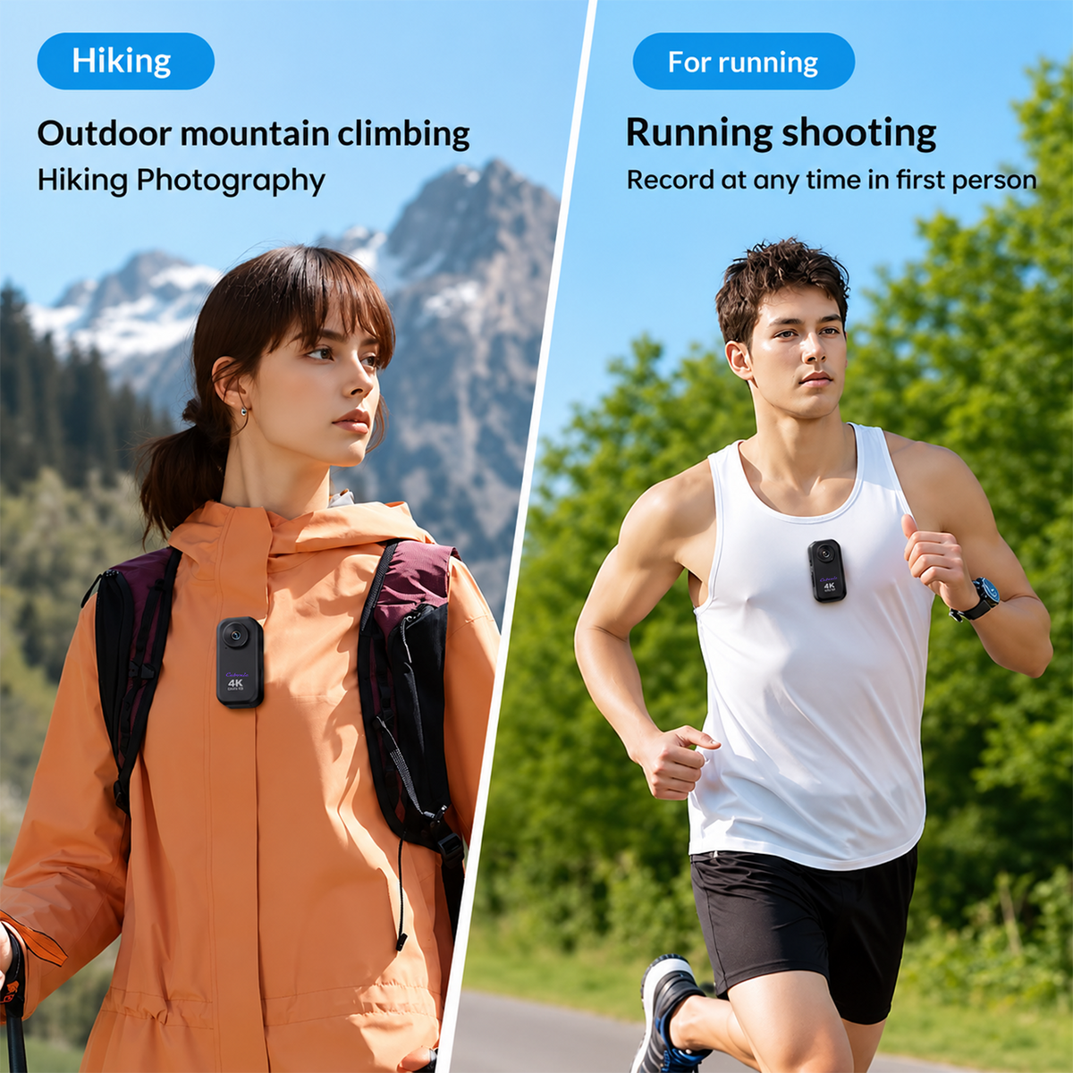 Cubonic 4K SnapCam 1.47 Inch Display Ultra HD Portable Loop Record, H63P Image Sensor, Magnetic Charging Case, 1/4 Universal Tripod Mount Sports and Action Camera