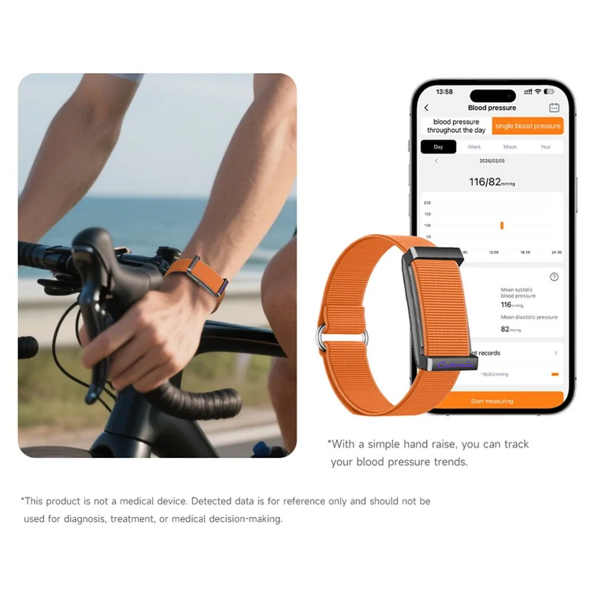 Cubonic Vytal Companion- Screenless Smart Fitness Band | 11+Sports Modes,1ATM Water Resistance, 25-30Day Stand by Time,5-7 days battery life duration,33mAH battery,Sleep & Monitoring Activity,App Controlled Android & iOS