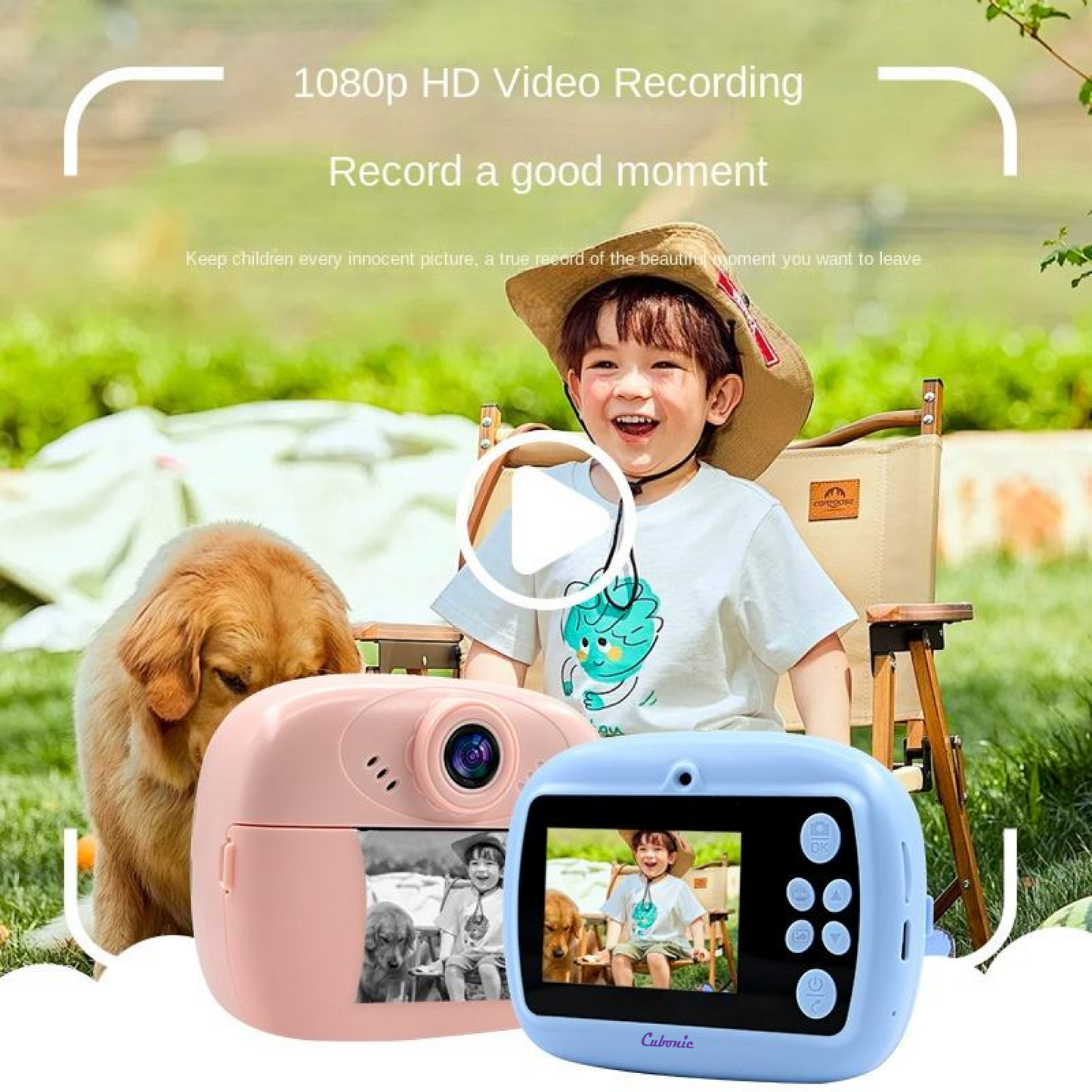 Cubonic Instant PiccoPrint 48MP Digital Camera for Kids with 3 Rolls Print Paper, Portable Toy for Girls & Boys, Perfect Birthday Gift for Toddlers Kids & Children