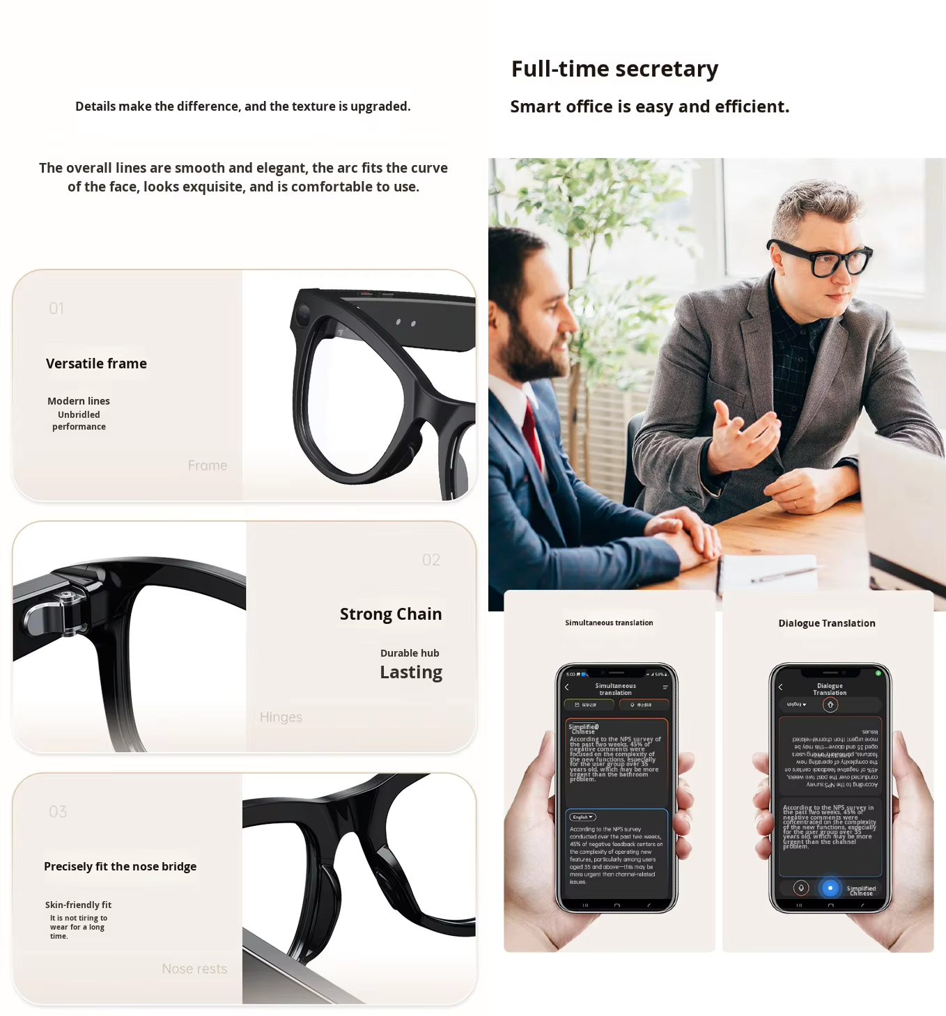 Cubonic AIvion Smart Audio Glasses with 800W Camera, Wi-Fi4, Bluetooth 5.3, 32GB Storage, Real-Time Translation, UV400 Protection, IPX4 Water Resistant, 3600mAh Charging Case
