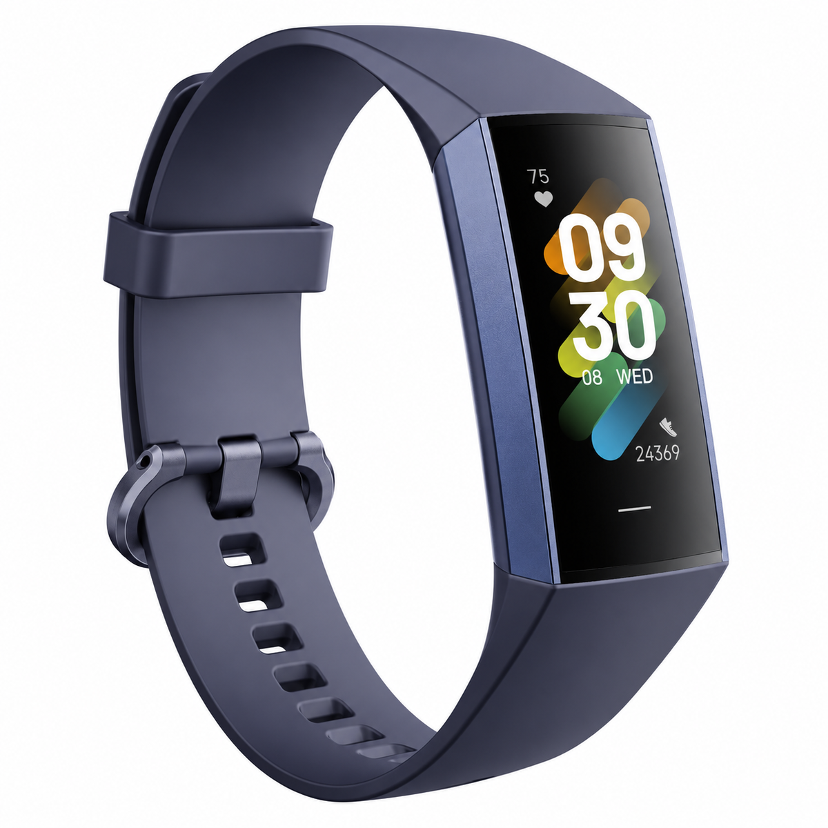 Cubonic C80 Fitness Tracker with Raise to Wake Display, Heart Rate Monitor, Blood Pressure, App Control Notifier, Pedometer, Sleep Monitor, Activity Tracker, 1.1" AMOLED Screen, Fitness Watch