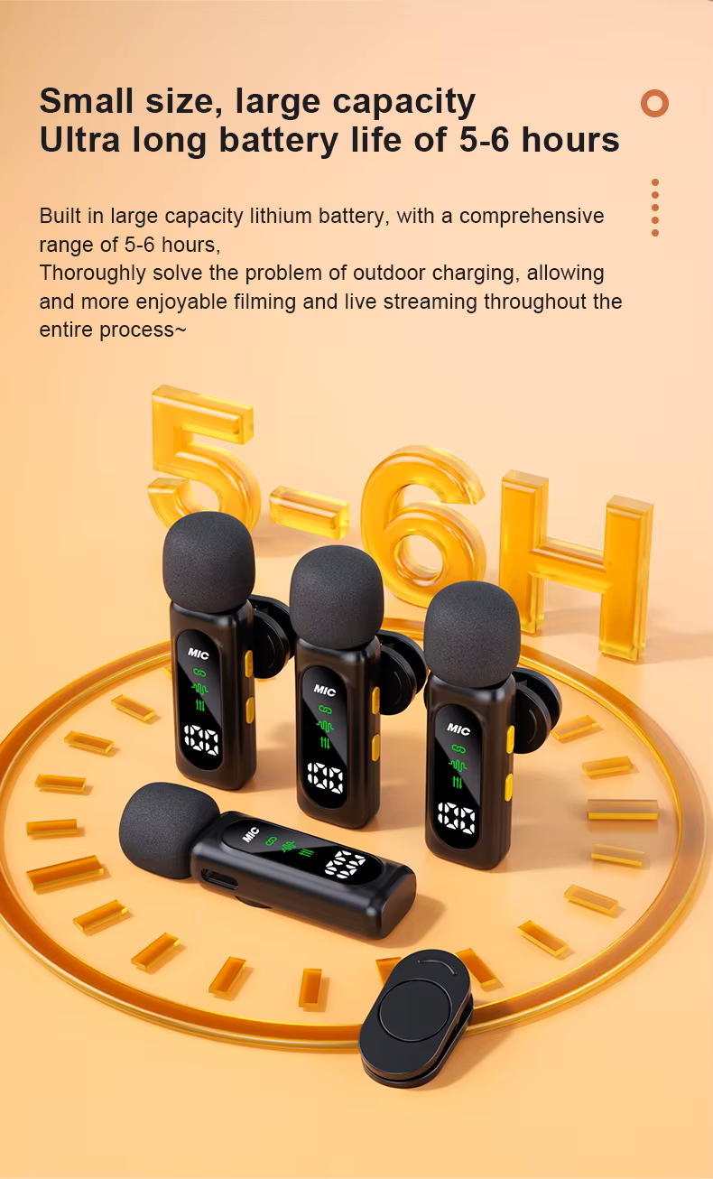 Cubonic T90 Wireless Lavalier Microphone, 4 Mic 1 Receiver, 2.4GHz Wireless Collar Mic with Noise Reduction, OLED Display, Rechargeable, USB Type-C, for iPhone, Android, YouTube, Vlogging & Live Streaming