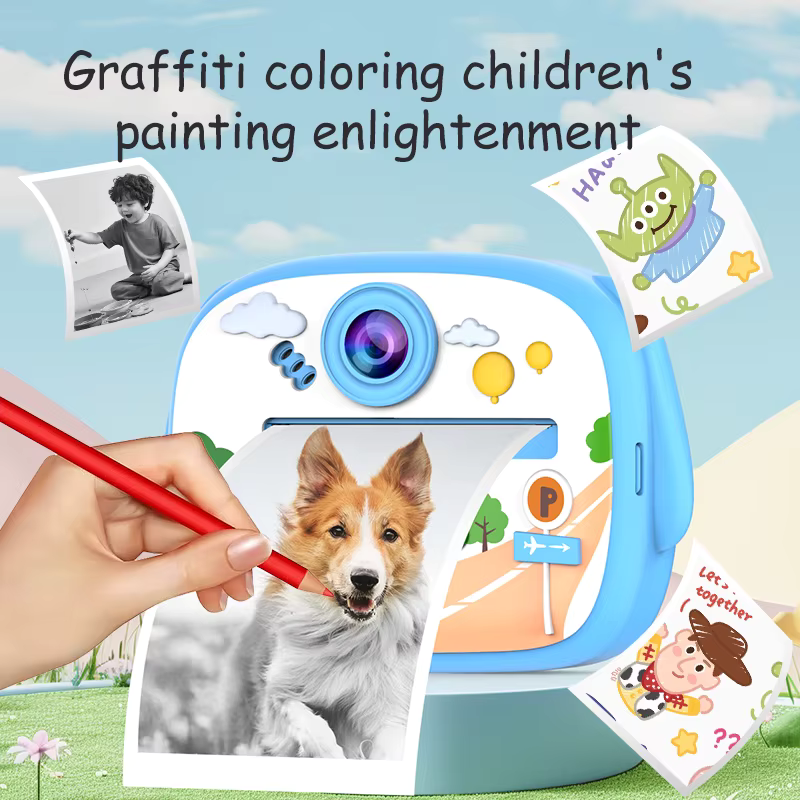 Cubonic Instant PiccoPrint SafeSnap Kids Theme 48MP Digital Camera for Kids with 3 Rolls Print Paper, Portable Toy for Girls & Boys, Perfect Birthday Gift for Toddlers Kids & Children