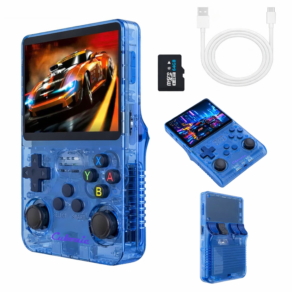 Cubonic Xplore R36S ORIGINAL Dual RAM Chips Handheld Gaming Console with|Dual Analog Stick Control,3.5" HD Display & Expandable Storage Through TF/SD card (OG Model)
