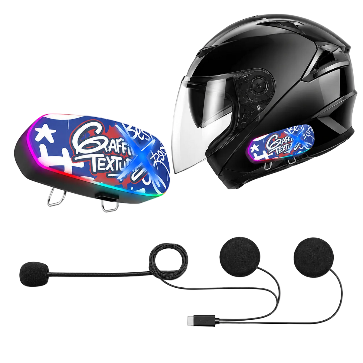 Cubonic RideVibe K15 Bluetooth 6.0 Helmet Headset, HD Stereo Speakers, ENC Noise Cancellation, Hands-Free Calling, USB Type-C Fast Charging, IPX6 Waterproof