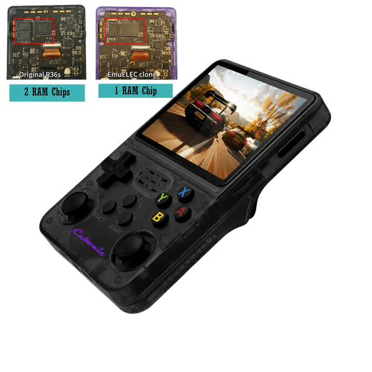 Cubonic Xplore R36S ORIGINAL Dual RAM Chips Handheld Gaming Console with|Dual Analog Stick Control,3.5" HD Display & Expandable Storage Through TF/SD card (OG Model)