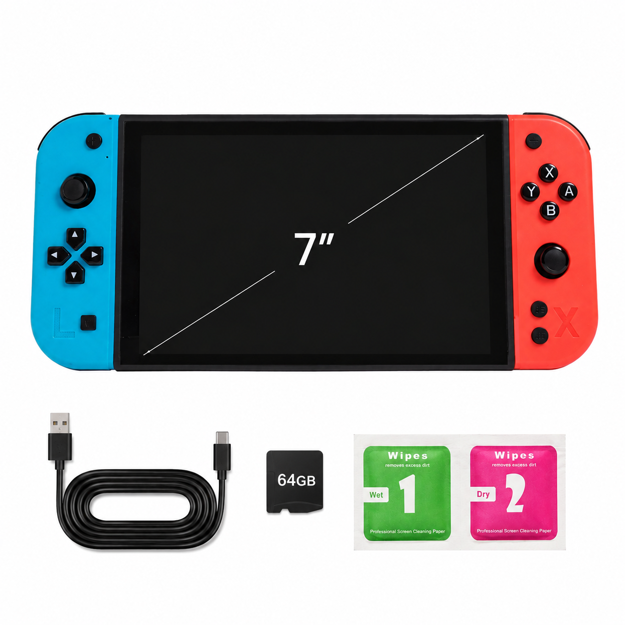 Cubonic G90 7 Inch Full HD Screen Handheld Game Console 19000+ Games 64Gb SD Card 4000mah Inbuilt battery Multi-System 20+ Emulators Arcade Gaming Controller