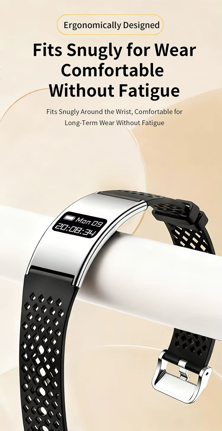 Cubonic B8ron Smart Bracelet Watch for Men & Women, Ultra Thin 2.8mm Minimalist Fitness Tracker with Heart Rate & SpO2 Monitor, Sleep Tracking, Activity Tracker, Adjustable Strap, Lightweight Design