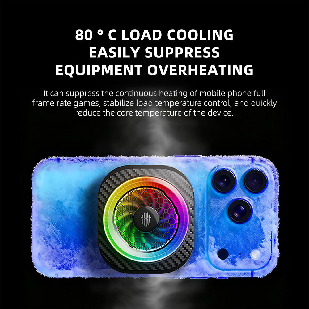 Nubia REDMAGIC 8 Pro 36W Magnetic Semiconductor Mobile Phone Cooler with RGB | AI Temperature Control | Dual USB-C | Gaming Cooling with Goper App Control