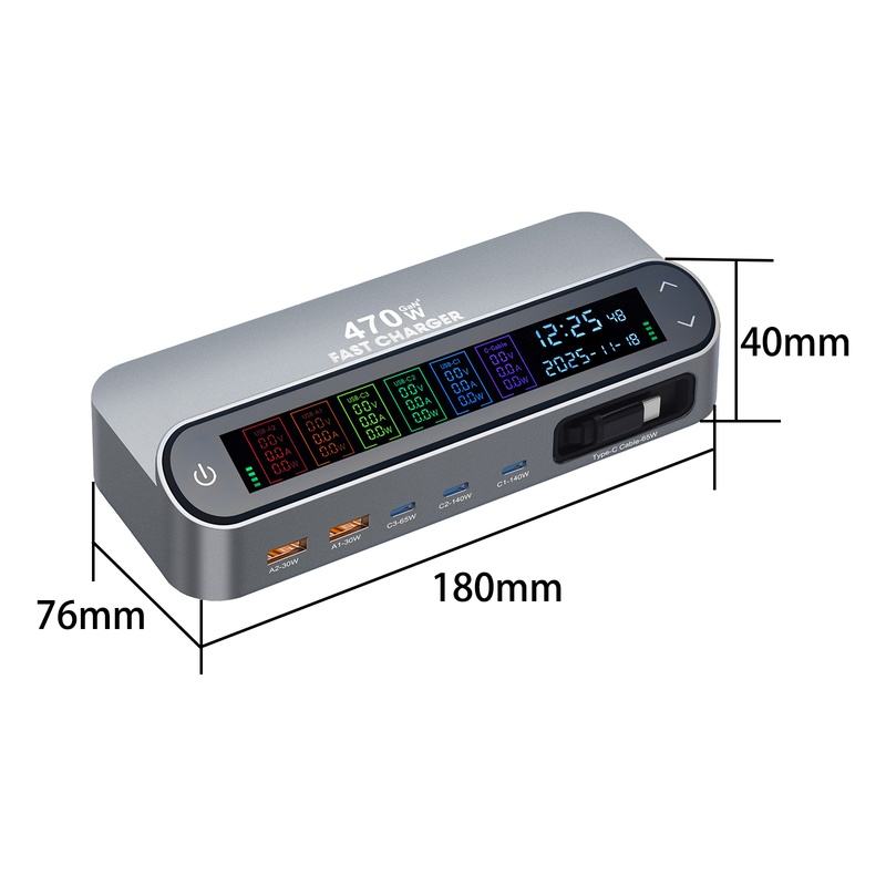 CUBONIC 470W GaN Fast Charging Station –  Multi Device Charging Hub