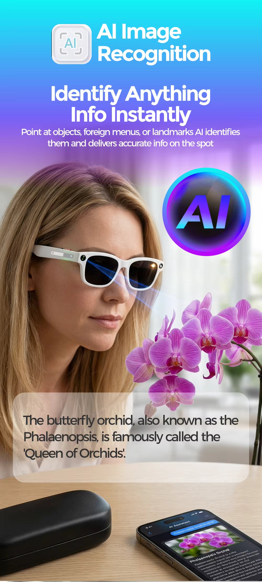 Cubonic AIMB S1 Smart Glasses with 8MP Camera, 1080p Full HD Video Recording, AI Voice Assistant, Real-Time Translation