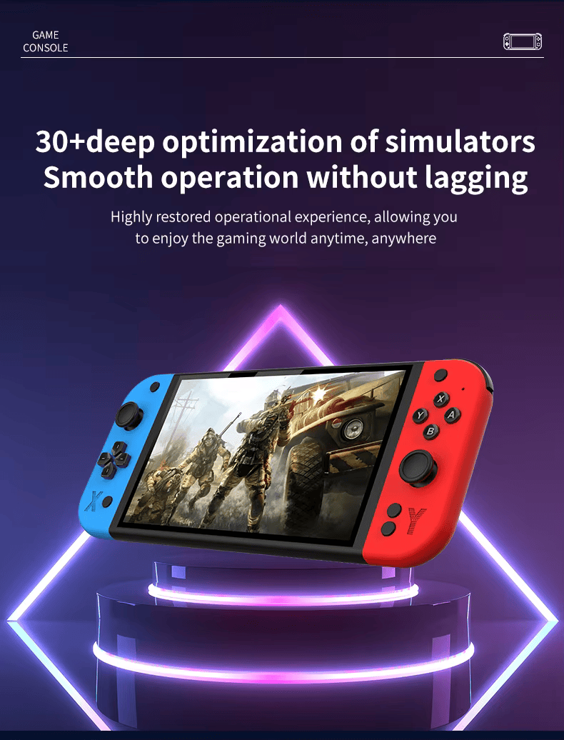 Cubonic Latest G90 7 Inch Full HD Screen Handheld Game Console 19000+ Games 64Gb SD Card 4000mah Inbuilt battery Multi-System 20+ Emulators Arcade Gaming Controller