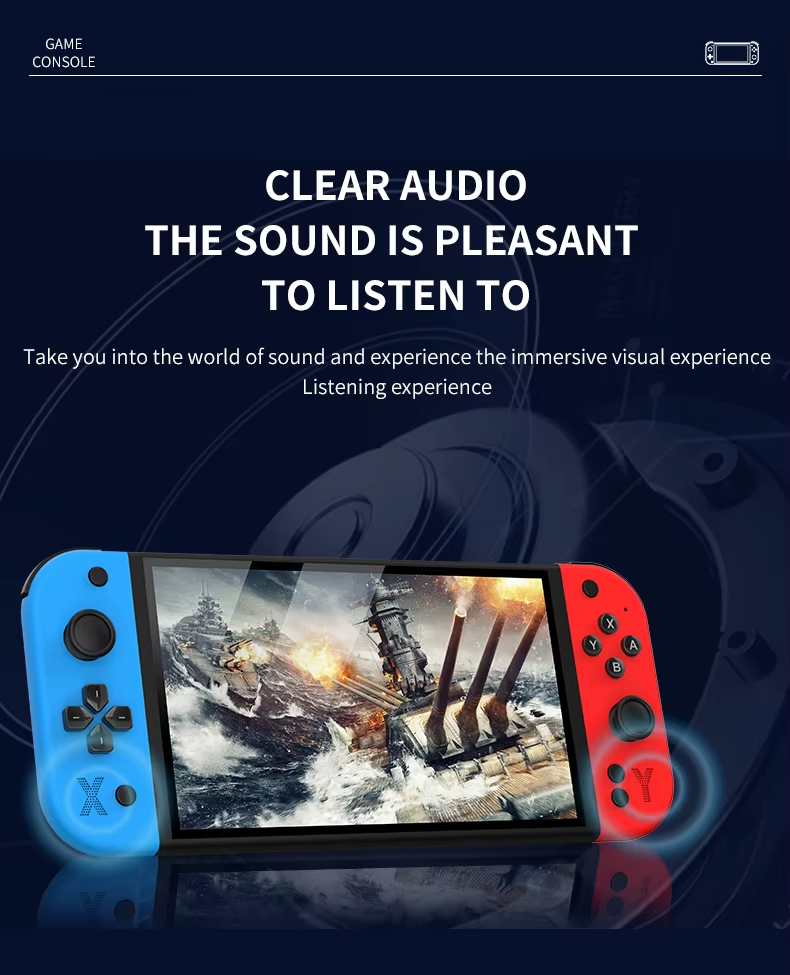 Cubonic Latest G90 7 Inch Full HD Screen Handheld Game Console 19000+ Games 64Gb SD Card 4000mah Inbuilt battery Multi-System 20+ Emulators Arcade Gaming Controller