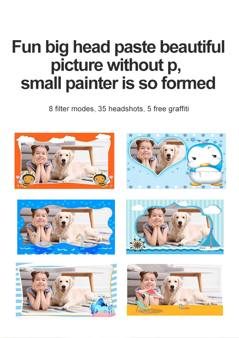 Cubonic Instant PiccoPrint SafeSnap Kids Theme 48MP Digital Camera for Kids with 3 Rolls Print Paper, Portable Toy for Girls & Boys, Perfect Birthday Gift for Toddlers Kids & Children