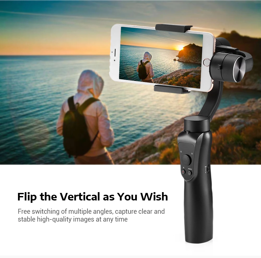 Cubonic SteadyFlow S5 3-Axis Smartphone Gimbal Stabilizer with Face & Object Tracking, Joystick Control, Bluetooth Connectivity for Vlogging, Travel & Video Recording