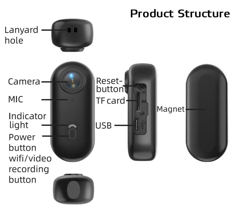 Cubonic Microx 4K Thumb Size Body Camera for Sports & Action|Wifi|App Control|800mah Battery|Upto90min backup|Magnetic Attachment  for Indoor/Outdoor