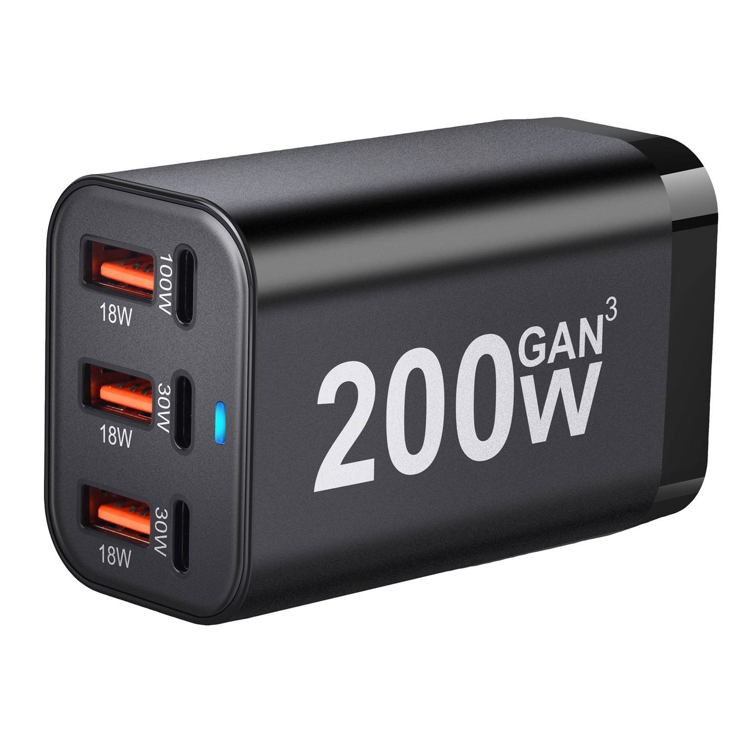 CUBONIC 200W GaN Charging Station, 6-Port Desktop Charger with 3 USB-C & 3 USB-A Ports, Multi Device Charging Hub for Laptops, Smartphones, Tablets, Wearables & USB Powered Electronics