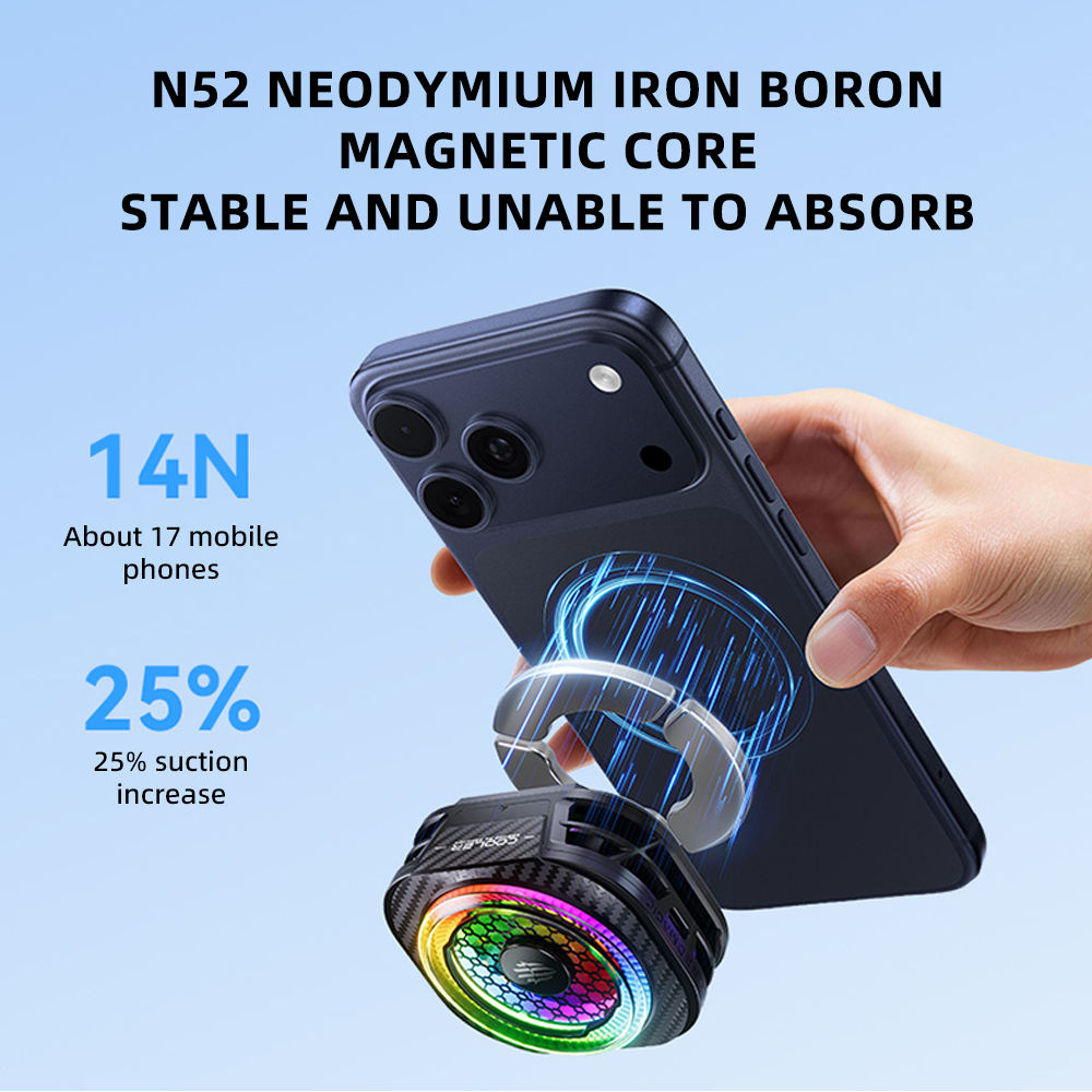Nubia REDMAGIC 8 Pro 36W Magnetic Semiconductor Mobile Phone Cooler with RGB | AI Temperature Control | Dual USB-C | Gaming Cooling with Goper App Control