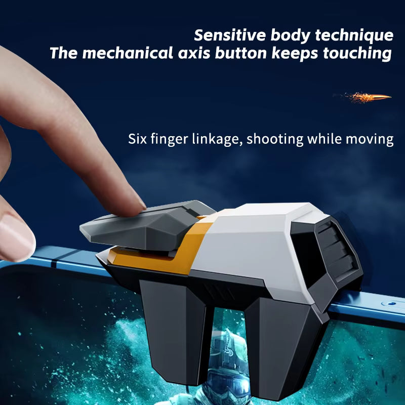 Cubonic DY11 6-Finger Mobile Gaming Trigger | Linkage Aim & Shoot Controller | Sensitive Response | Universal Smartphone Accessory for BGMI/Free Fire/PUBG