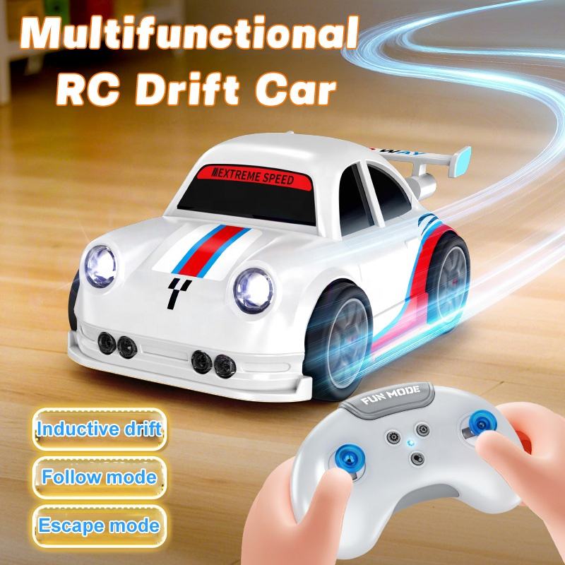 Cubonic Remote Control Intelligent Sensor Drift Car for Kids – 4 Wheel Drive Mini RC Drifting Car with Follow Me, Escape Mode, Music & LED Light Toy Gift for Boys Girls