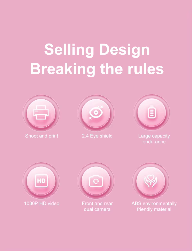 Cubonic Instant PiccoPrint SafeSnap Kids Theme 48MP Digital Camera for Kids with 3 Rolls Print Paper, Portable Toy for Girls & Boys, Perfect Birthday Gift for Toddlers Kids & Children