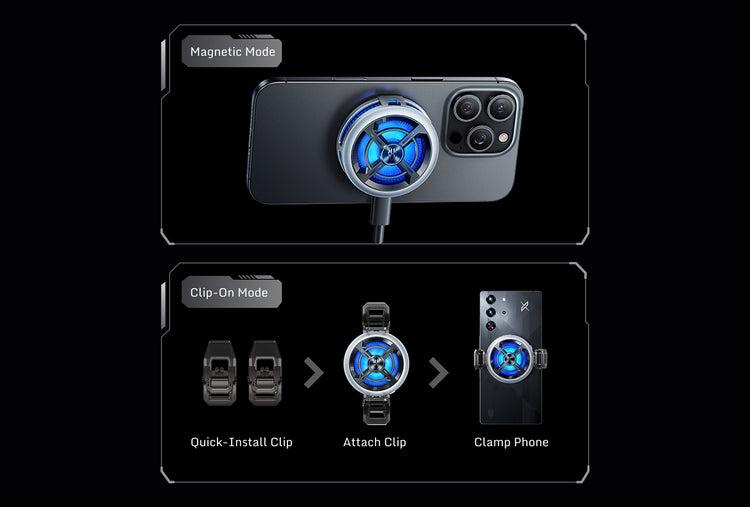 Nubia RedMagic Magnetic Cooler 8 Air | 18W Semiconductor Cooling | 3-Speed Fan | 6000 RPM | 65g Ultra-Light | 30dB Quiet | Magnetic & Clip-On Mobile Cooling Fan for Gaming & Live Streaming