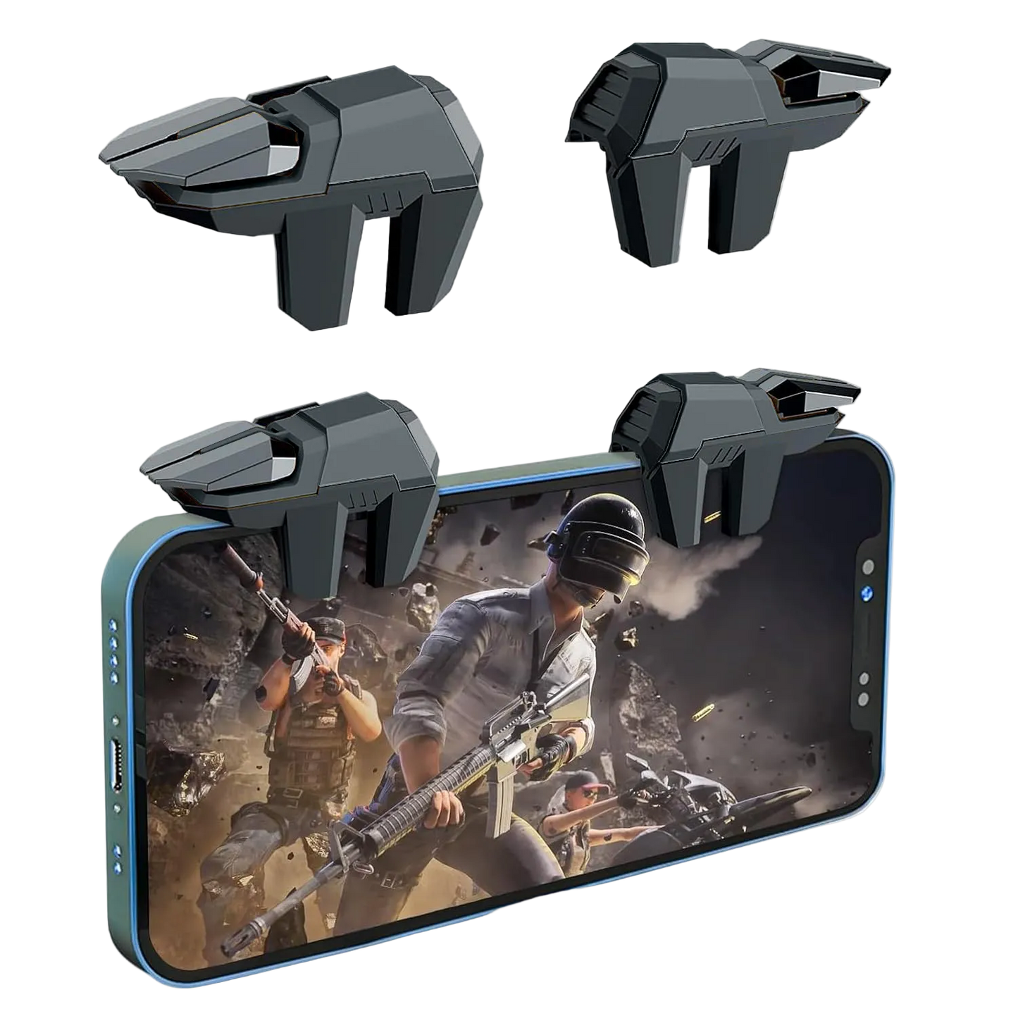 Cubonic DY11 6-Finger Mobile Gaming Trigger | Linkage Aim & Shoot Controller | Sensitive Response | Universal Smartphone Accessory for BGMI/Free Fire/PUBG