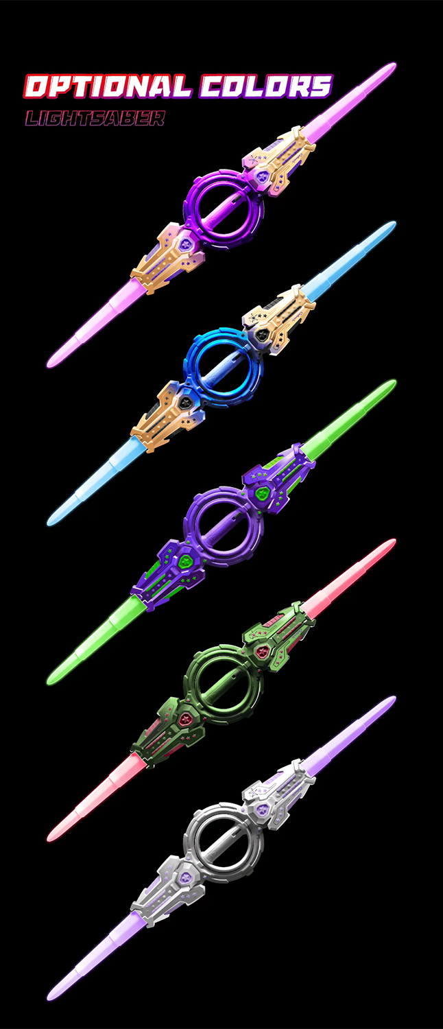 Cubonic Blazion Light Up Sword,Flashing Dueling Sabers with FX Sound,Fire Spin Sword Double-Edged,7 Light Color War Warriors Cosplay Toy