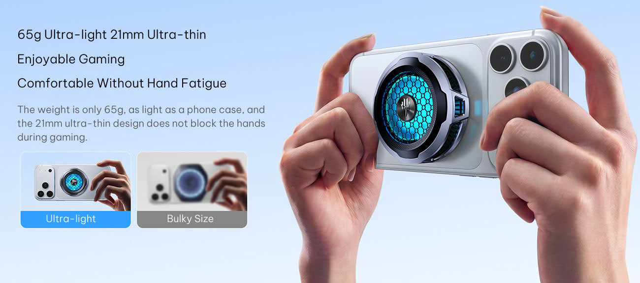 Nubia RedMagic Magnetic Cooler 8 Air | 18W Semiconductor Cooling | 3-Speed Fan | 6000 RPM | 65g Ultra-Light | 30dB Quiet | Magnetic & Clip-On Mobile Cooling Fan for Gaming & Live Streaming