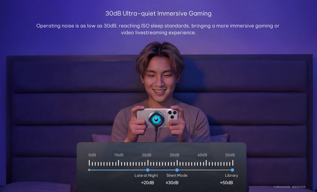 Nubia RedMagic Magnetic Cooler 8 Air | 18W Semiconductor Cooling | 3-Speed Fan | 6000 RPM | 65g Ultra-Light | 30dB Quiet | Magnetic & Clip-On Mobile Cooling Fan for Gaming & Live Streaming