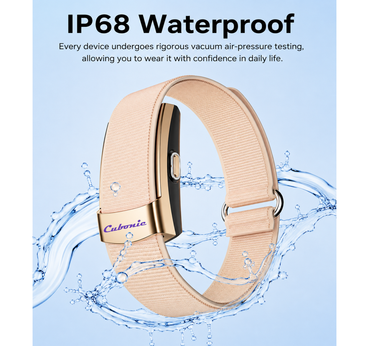 Cubonic Vytal Glory- Screenless Smart Fitness Band | 178+ Sports Modes, IP68 Waterproof, 25-Day Battery Backup, Sleep & Monitoring Activity,App Controlled Android & iOS