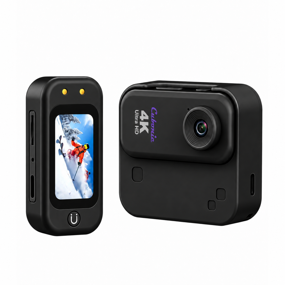 Cubonic 4K SnapCam 1.47 Inch Display Ultra HD Portable Loop Record, H63P Image Sensor, Magnetic Charging Case, 1/4 Universal Tripod Mount Sports and Action Camera
