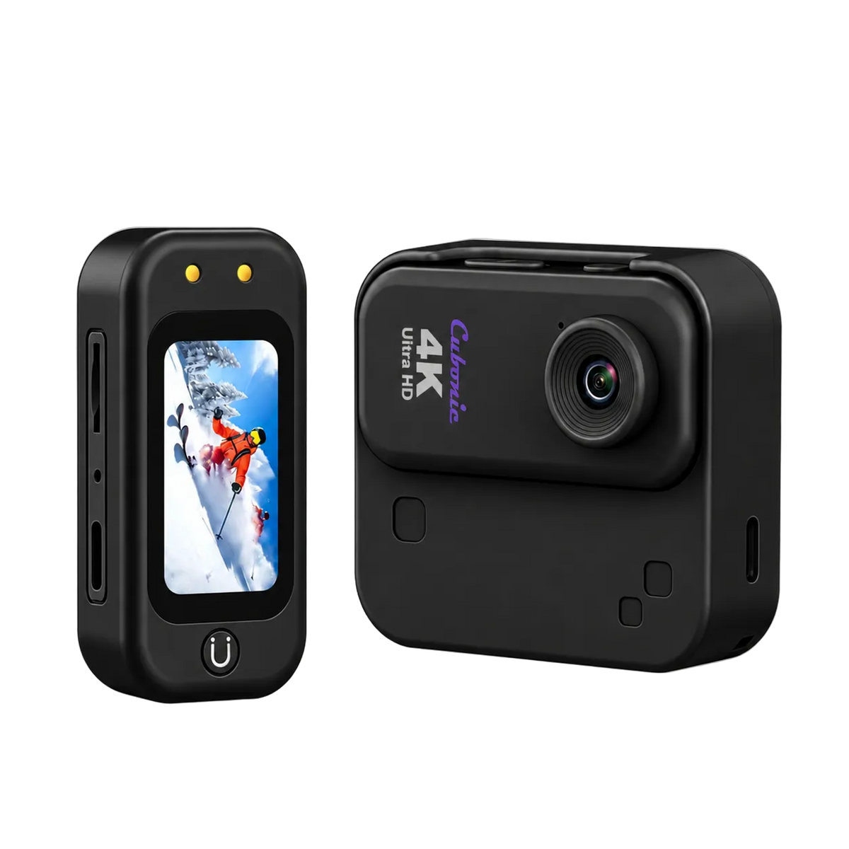 Cubonic 4K SnapCam 1.47 Inch Display Ultra HD Portable Loop Record, H63P Image Sensor, Magnetic Charging Case, 1/4 Universal Tripod Mount Sports and Action Camera