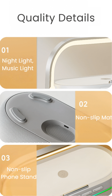 Cubonic HT548 AuraLis 2-in-1 Qi Certified Wireless Charger with 15W Fast Charging Portable Bluetooth Speaker