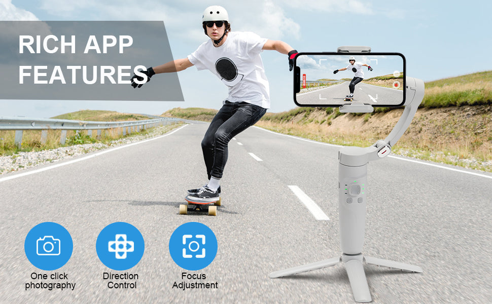 Cubonic M1 3-Axis Merak One Smartphone Gimbal Stabilizer, Foldable Handheld Phone Stabilizer for Vlogging, Travel, YouTube & Video Recording