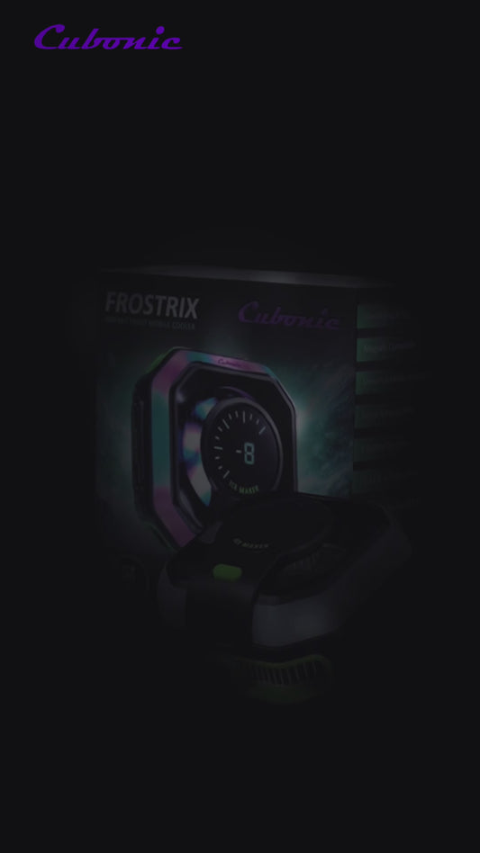 Cubonic Frostrix Ice Making Mobile Cooler  Instant Frost Semiconductor Gaming Phone Cooler with AI Smart Mode, Digital Temperature Display, RGB Lighting, Magnetic & Clip Mount, Type-C Powered