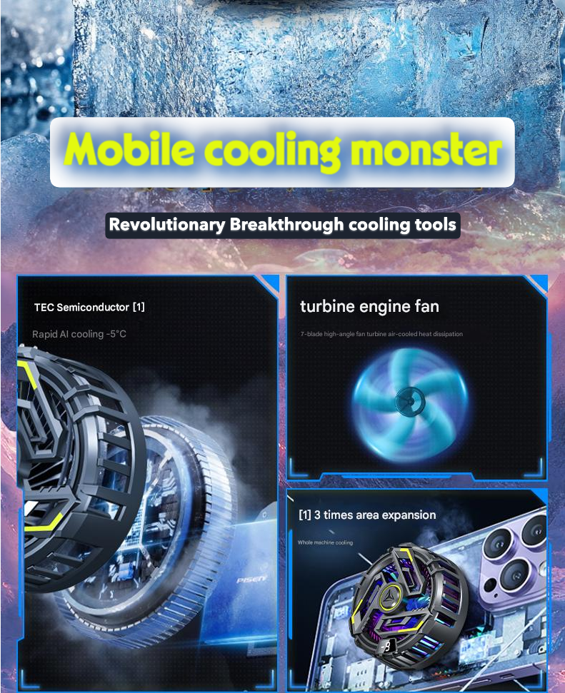 JD16 Mobile Phone Cooling Fan Magnetic/Metal Adhesive Plate